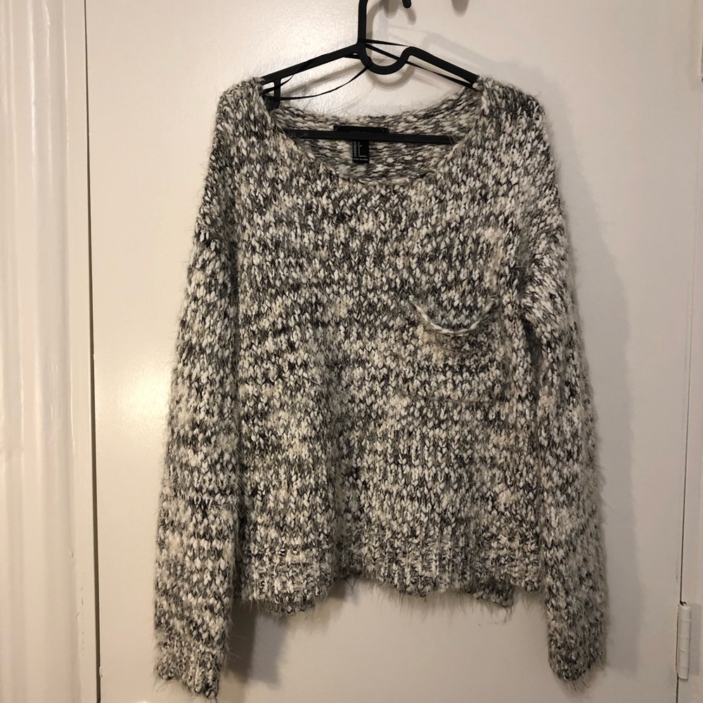 Chunky oversized heather gray sweater